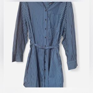 Draper James Navy Striped Long Sleeve Dress